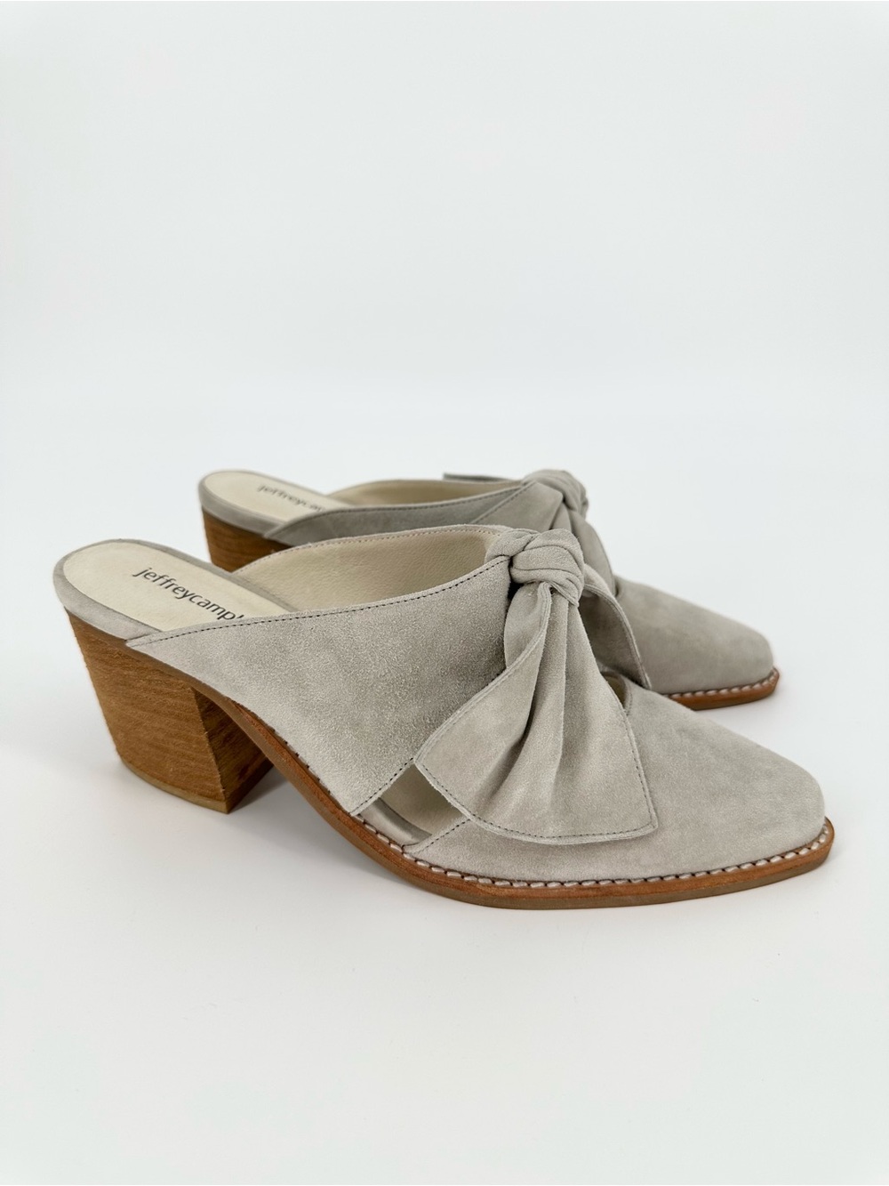 Jeffrey Cambell Cyrus Suede Pointed Toe Bow Tie Slip On Heels Shoes